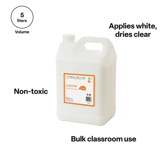 Creatistics PVA Washable Strong Craft Glue 5 Litre - Modern Teaching Aids NZ