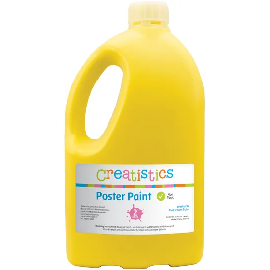 Creatistics Poster Paint 2L - Yellow - Modern Teaching Aids NZ
