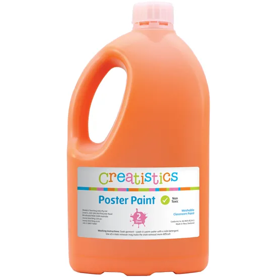 Creatistics Poster Paint 2L - Orange - Modern Teaching Aids NZ