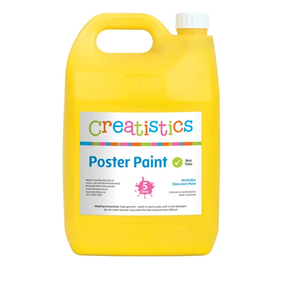 Creatistics Poster Paint 5L - Yellow - Modern Teaching Aids NZ