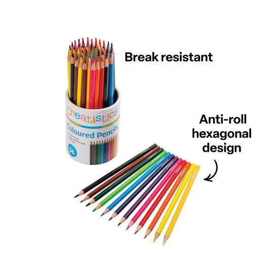 Creatistics Coloured Pencils - Tub of 96 - Modern Teaching Aids NZ