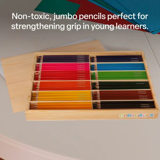 Creatistics Jumbo Triangular Coloured Pencils- Box of 144 - Modern Teaching Aids NZ