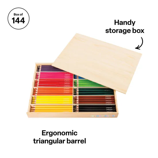 Creatistics Jumbo Triangular Coloured Pencils- Box of 144 - Modern Teaching Aids NZ