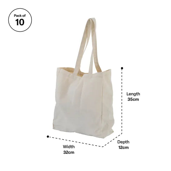 Calico Shopping Bag - Pack of 10 - Modern Teaching Aids NZ