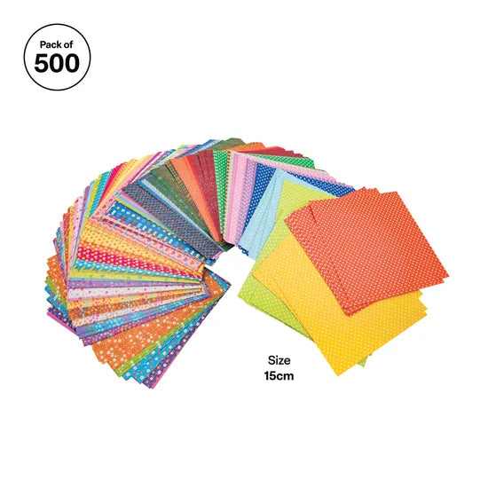 Pattern Paper Squares 15cm 60gsm - Pack of 500 - Modern Teaching Aids NZ