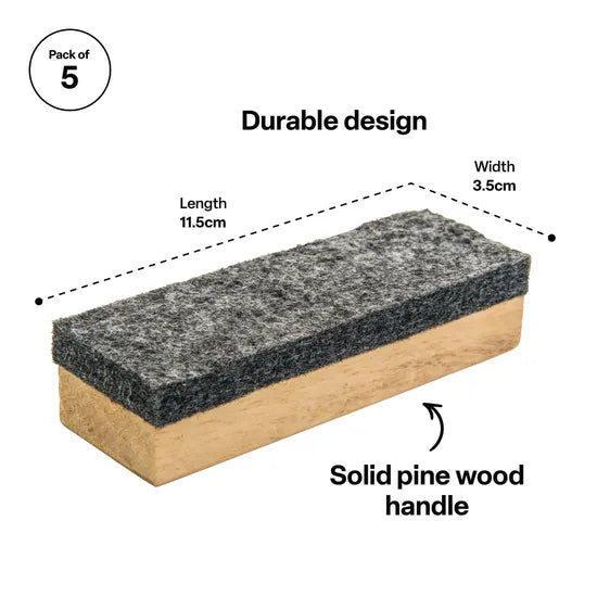 Wooden Chalk Dusters - Pack of 5 - Modern Teaching Aids NZ