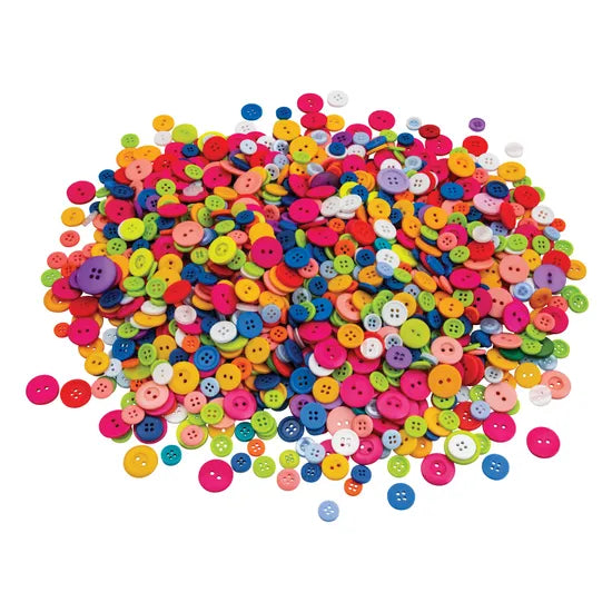 Assorted Buttons, Bright - 600g - Modern Teaching Aids NZ