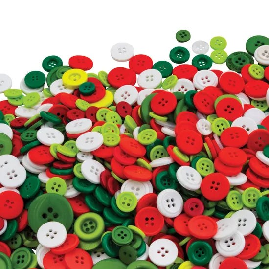 Assorted Buttons, Christmas - 600g - Modern Teaching Aids NZ
