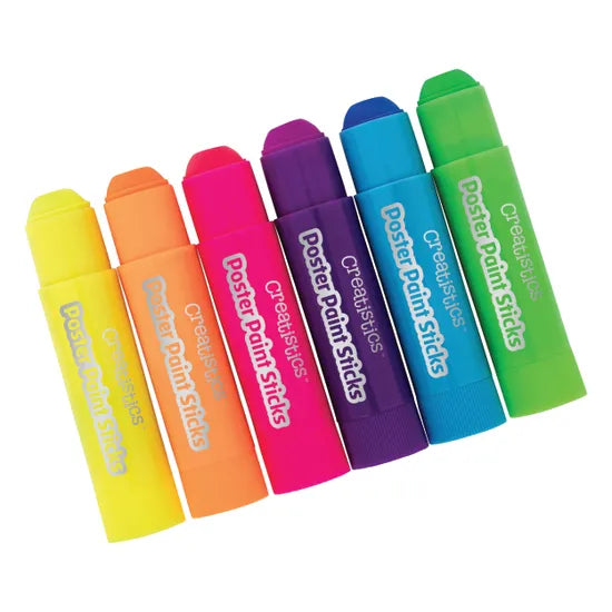 Fluoro Poster Paint Sticks - Pack of 6 - Modern Teaching Aids NZ