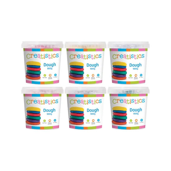 Creatistics Dough Set of 6 x 900g Tubs - Modern Teaching Aids NZ