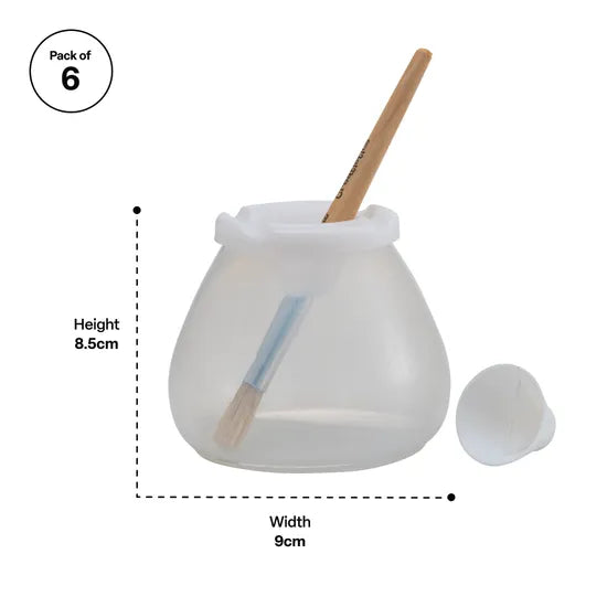 Creatistics Round Non Spill Paint Pots - Pack of 6 - Modern Teaching Aids NZ