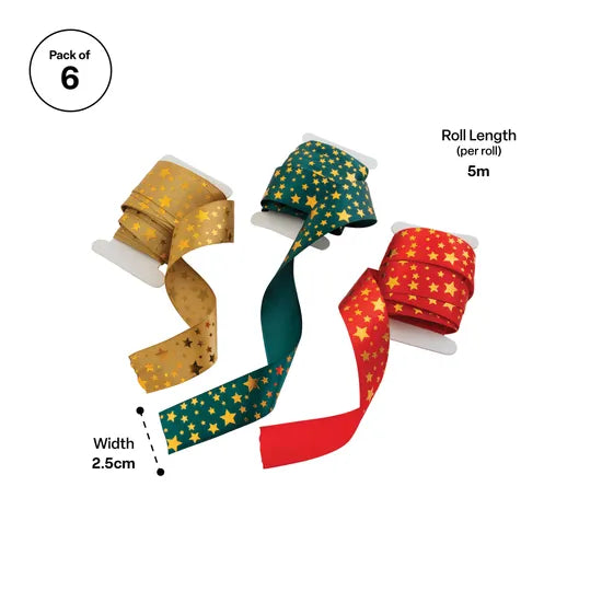 Christmas Ribbon Rolls - Pack of 6 - Modern Teaching Aids NZ