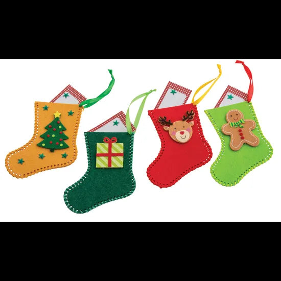 Mini Felt Christmas Stockings - Pack of 16 - Modern Teaching Aids NZ