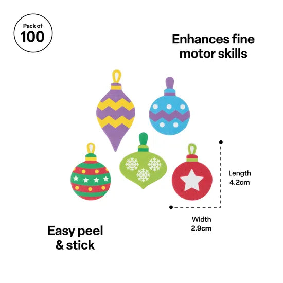 Christmas Bauble Stickers - Pack of 100 - Modern Teaching Aids NZ