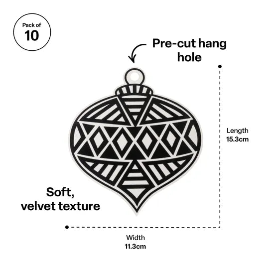 Velvet Christmas Ornaments - Pack of 10 - Modern Teaching Aids NZ
