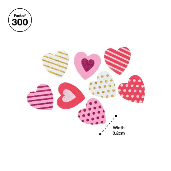 Foam Heart Stickers - Pack of 300 - Modern Teaching Aids NZ
