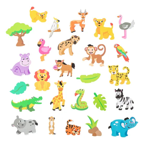 Foam Jungle Animal Stickers - Pack of 300 - Modern Teaching Aids NZ