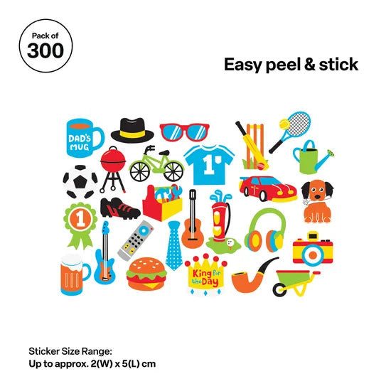 Foam Father's Day Stickers - Pack of 300 - Modern Teaching Aids NZ