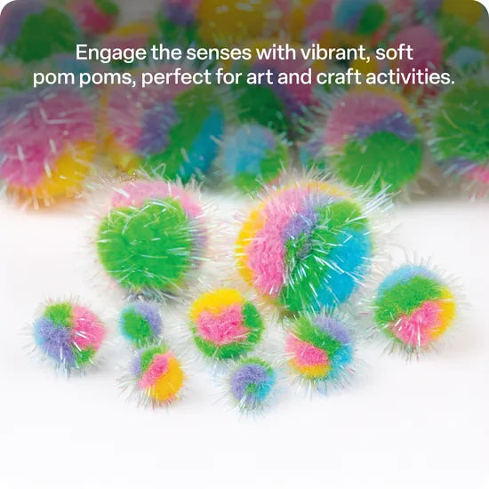 Glitter Pastel Pom Poms - Pack of 100 - Modern Teaching Aids NZ