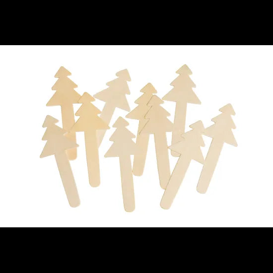 Wooden Tree Paddle Pop Sticks - Pack of 10 - Modern Teaching Aids NZ