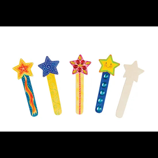 Wooden Star Paddle Pop Sticks - Pack of 10 - Modern Teaching Aids NZ