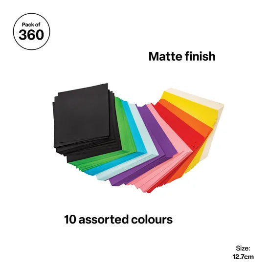 Matte Paper Squares 12.7cm 70gsm - Pack of 360 - Modern Teaching Aids NZ