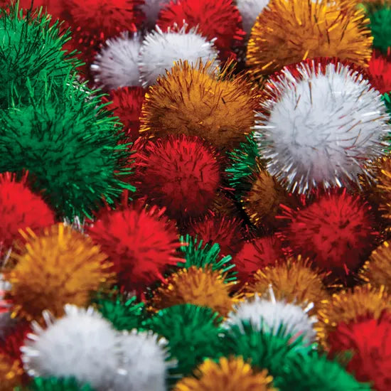 Glitter Pom Poms - Pack of 300 - Modern Teaching Aids NZ
