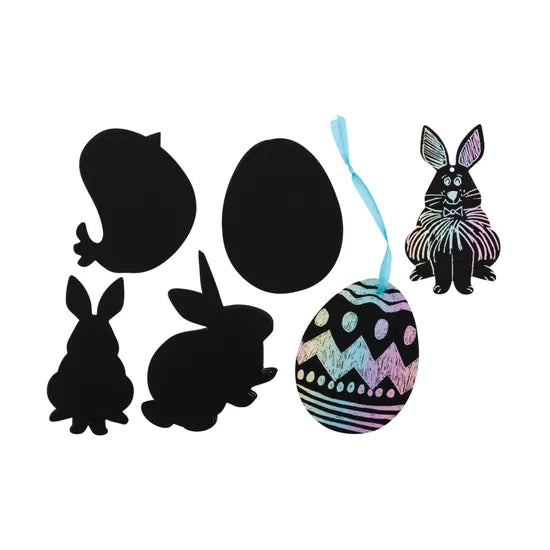 Creatistics Scratch Art Easter Shapes - Pack of 20 - Modern Teaching Aids NZ