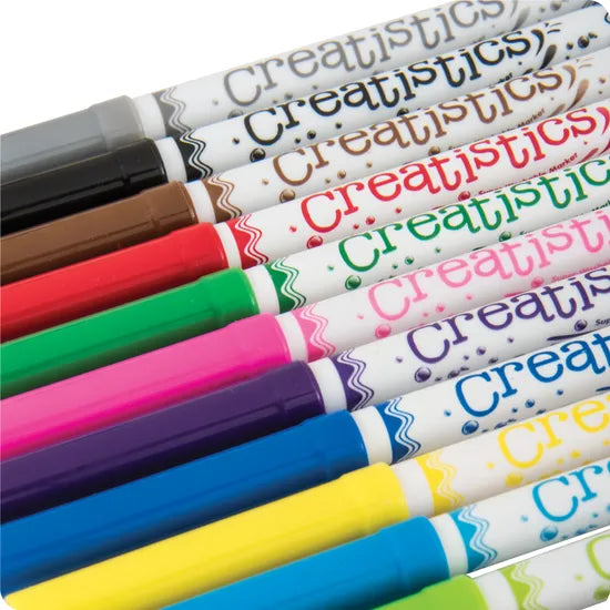 Creatistics Slim Colouring Markers - PK 12 - Modern Teaching Aids NZ