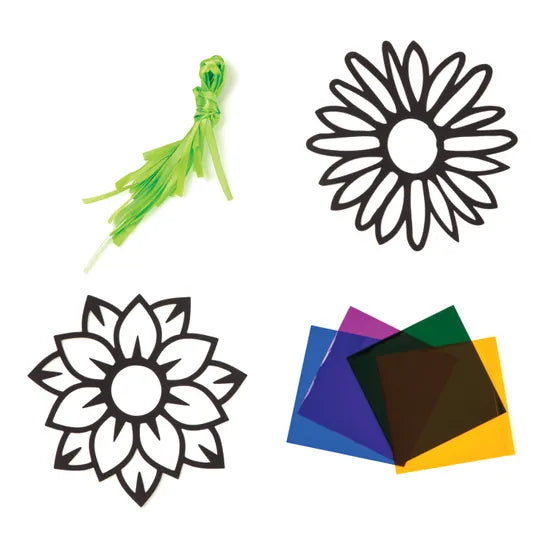 Stained Glass Flowers - Pack of 20 - Modern Teaching Aids NZ