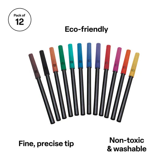 Creatistics Coloured Markers - Pack of 12 - Modern Teaching Aids NZ