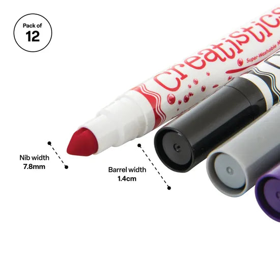 Creatistics Chunky Colouring Markers - PK 12 - Modern Teaching Aids NZ