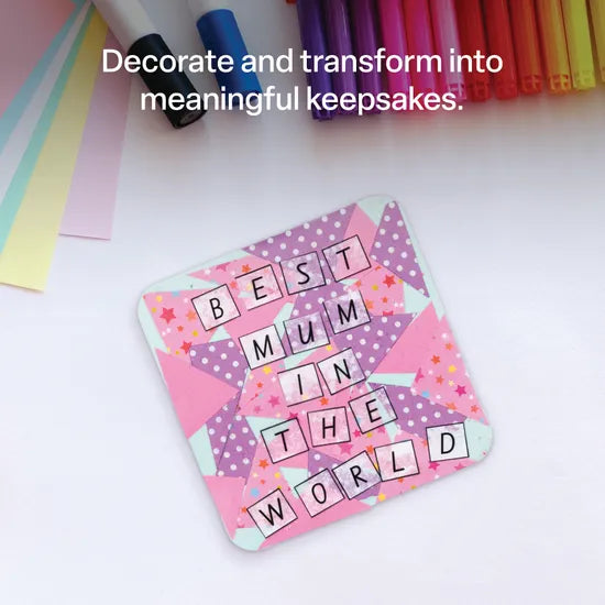 Creatistics Square Wooden Coaster- Pack of 20 - Modern Teaching Aids NZ