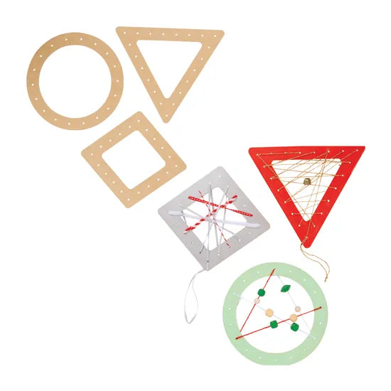 Wooden Weaving Shapes - Pack of 12 - Modern Teaching Aids NZ
