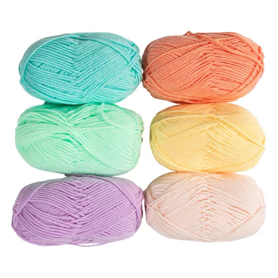Pastel Acrylic Yarn - Pack of 6 - Modern Teaching Aids NZ