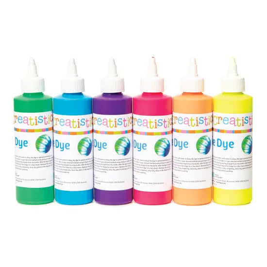 Creatistics Fluoro Tie Dye 250 ml - Set of 6 - Modern Teaching Aids NZ