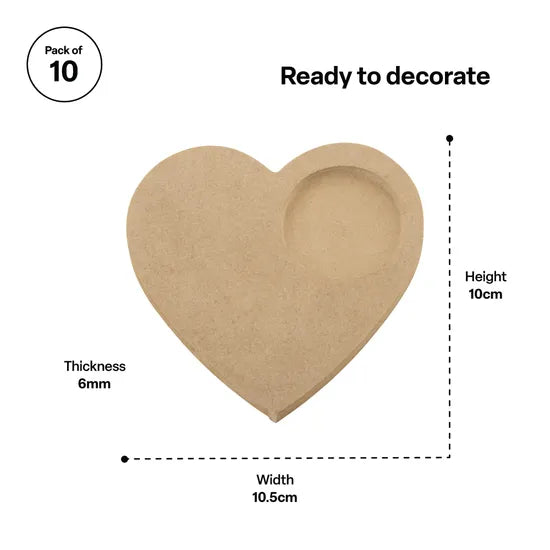 Heart Tealight Holder - Pack of 10 - Modern Teaching Aids NZ