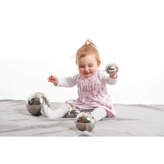 Reflective Sensory Silver Balls - 4 pieces - Modern Teaching Aids NZ