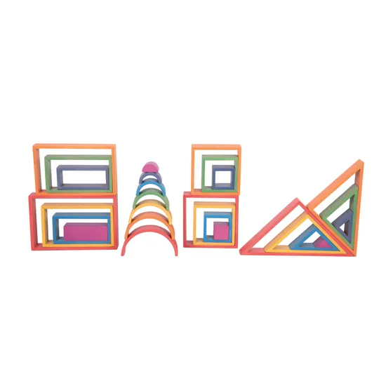 Rainbow Architect Blocks Set - 28 pieces - Modern Teaching Aids NZ