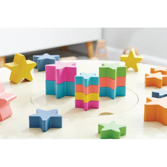 Rainbow Wooden Stars Set of 21 - Modern Teaching Aids NZ