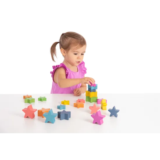 Rainbow Wooden Stars Set of 21 - Modern Teaching Aids NZ