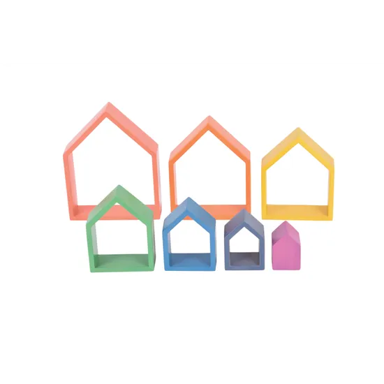 Rainbow Architect Houses 7 Pieces - Modern Teaching Aids NZ