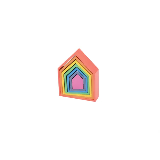 Rainbow Architect Houses 7 Pieces - Modern Teaching Aids NZ