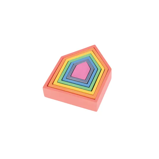 Rainbow Architect Houses 7 Pieces - Modern Teaching Aids NZ