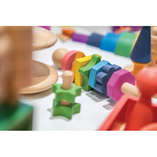 Rainbow Wooden Shape Twister - Modern Teaching Aids NZ