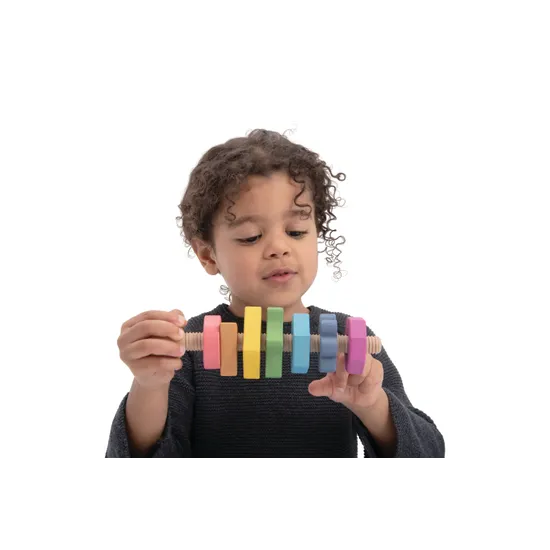 Rainbow Wooden Shape Twister - Modern Teaching Aids NZ
