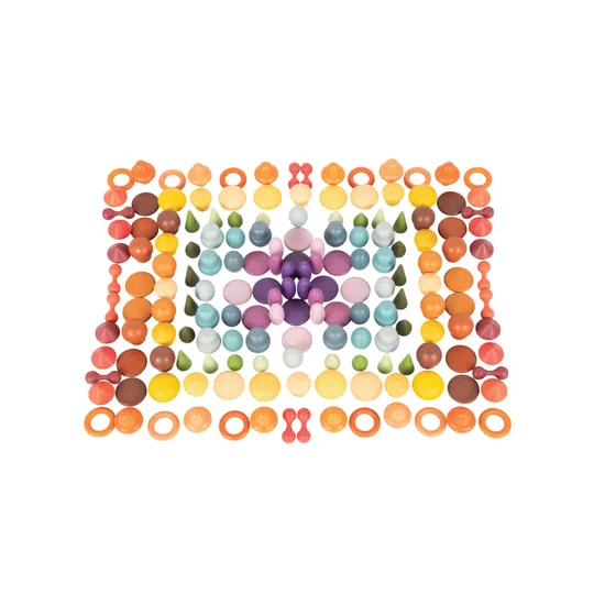 Colourful Wooden Treasures Set - 168 pieces - Modern Teaching Aids NZ