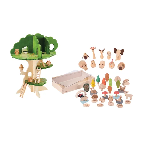 Woodland Treehouse and Animals Play Set