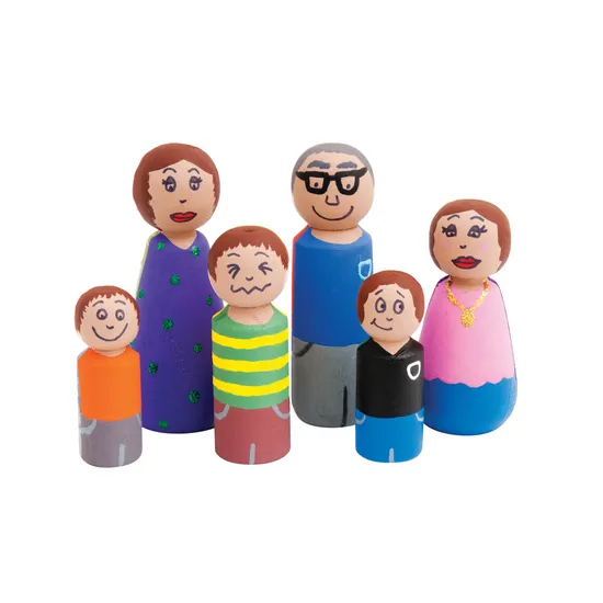 Wooden Family - Set of 6 - Modern Teaching Aids NZ