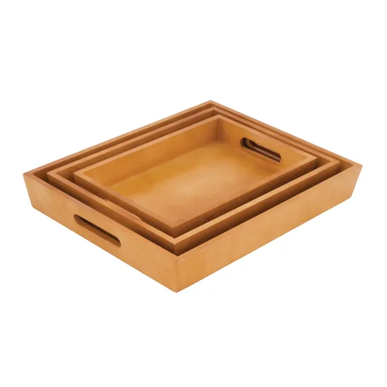 Nesting Wooden Trays - Set of 3 - Modern Teaching Aids NZ